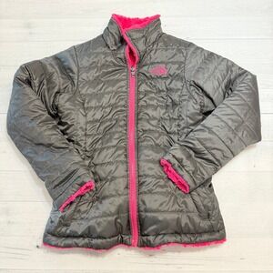 The North Face girls black‎ and pink reversible jacket 14/16